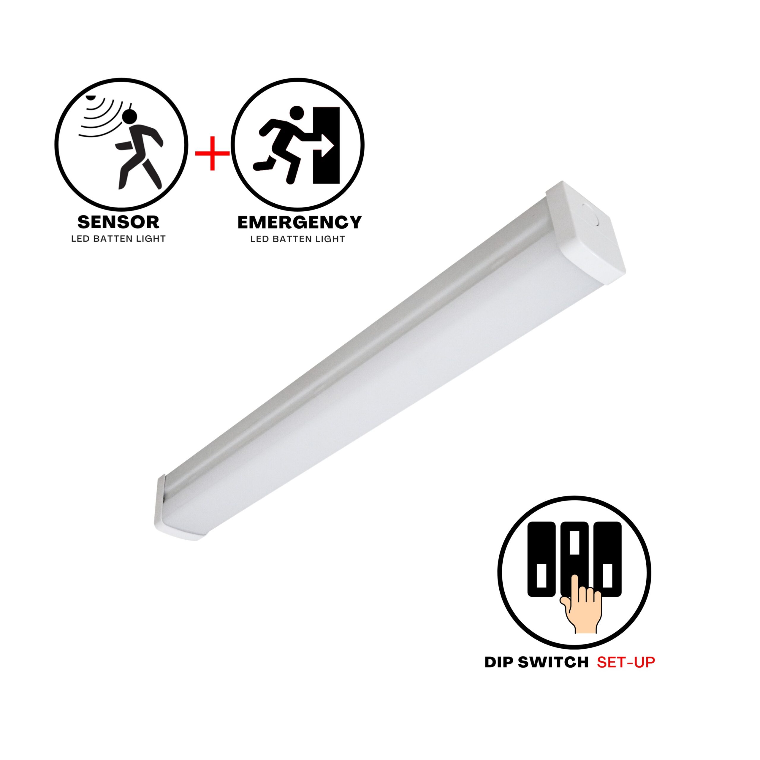 2FT Sensor and Emergency Indoor Batten