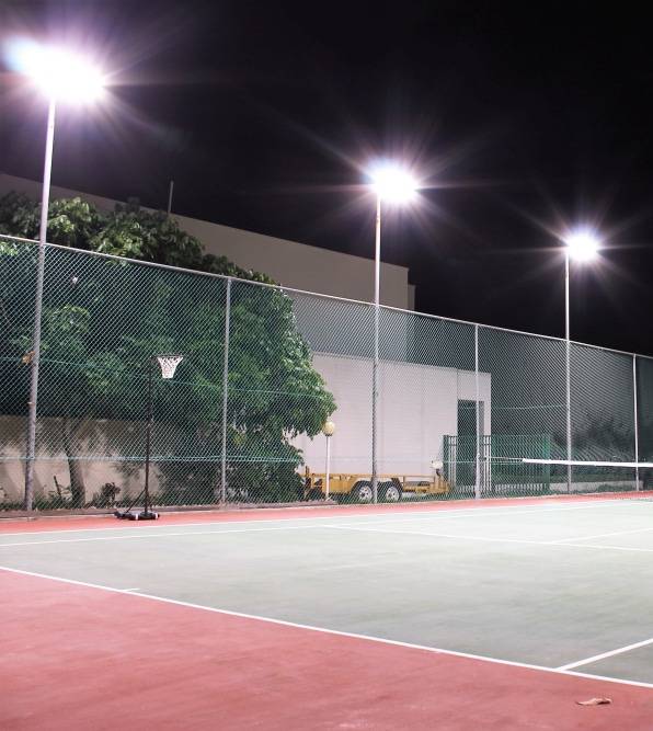 S-tech Flood Lights on Tennis Court